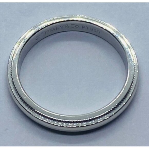 TIFFANY CO PLATINUM 950 MILGRAIN WEDDING BAND 3MM SIZE
